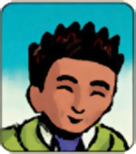 Illustration of a boy (Glenn) smiling