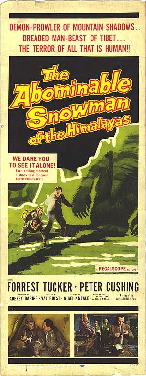 Poster for "The Abominable Snowman of the Himalayas" movie